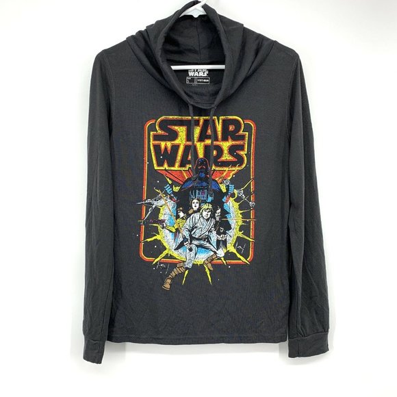 Star Wars Fifth Sun Sweatshirt Top Gray Graphic Cowl Neck Pullover - Picture 2 of 8